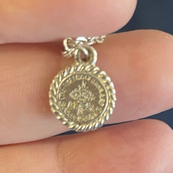 The Vatican Library Collection Rose Gold 1" cross purple stones silver 25" chain - Picture 4 of 6